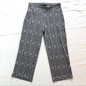 AB Studio Palazzo Pants Black & White Paisley